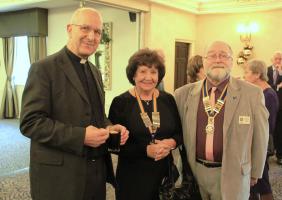 The Very Reverend Michael Sadgrove, Dean of Durham, with Presidents Olwen and Martin.